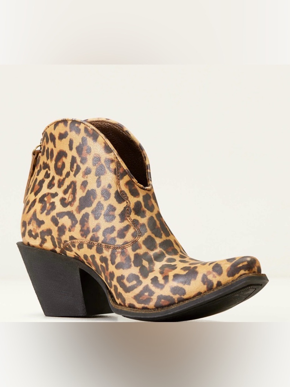 Ariat Leopard Print Ankle Bootie in Tan and Brown